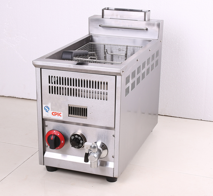Настольная газовая фритюрница из нержавеющей стали высокого качества с контролем температуры для коммерческих целей