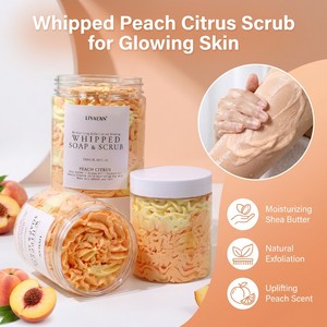 Exfoliante Corporal Natural Batido de 250ml con Melocotón y Cítricos, con Manteca de Karité y Aceite de Jojoba, Marca Privada OEM - Product Image 1