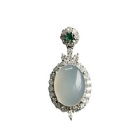 Pendentif en calcédoine blanche 2026bing, collier en agate et cristal, vente en gros d'usine de bijoux, Génération S4050202