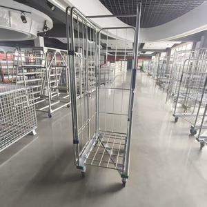 <span class=keywords><strong>Cage</strong></span> de stockage en acier assemblée à quatre roues avec plateforme de personnalisation OEM, conception de conteneur à roulettes - Product Image 5