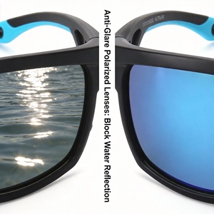 แว่นตากันแดดทรงเต็มกรอบสำหรับตกปลา รุ่นทันสมัย ป้องกันรังสียูวี 400 แบบลอยน้ำได้ เลนส์โพลาไรซ์ PC กรอบ TPX พร้อมแผ่นกันลื่น เหมาะสำหรับกิจกรรมกลางแจ้งและกีฬาทางน้ำ ขายส่ง - Product Image 3