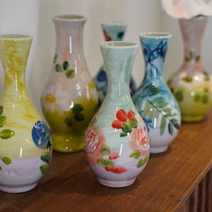 Vaso Dipinto a Mano <span class=keywords><strong>con</strong></span> Pittura a Olio, Design Moderno Minimalista, Contenitore per Composizioni Floreali Idroponiche, Altezza 16-18cm, per Scrivania e Matrimoni - Product Image 4