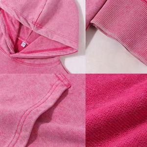 เสื้อฮู้ดดี้ทรงบ็อกซี่ผู้ชาย ผ้าฝ้าย 100% แบบโอเวอร์ไซส์ ไหล่ตก สไตล์วินเทจฟอกสี  ผลิตตามสั่งจากโรงงาน ขายส่ง - Product Image 3