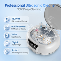 Nettoyeur ultrasonique domestique portable en acier inoxydable 48 kHz avec logo personnalisé, pour lunettes et bijoux, service OEM en gros