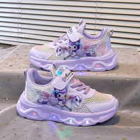 Chaussures de sport pour filles Cema, nouvelles chaussures de princesse en mesh pour l'été, avec lumières LED, chaussures décontractées à enfiler pour bébés, pointures 25-33