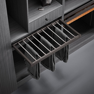 Unihopper Extendable <b>Wardrobe</b> Trouser <b>Rack</b> Aluminum Alloy 23mm Adjustable Drawer Style Clothing Organizer - Product Image 3