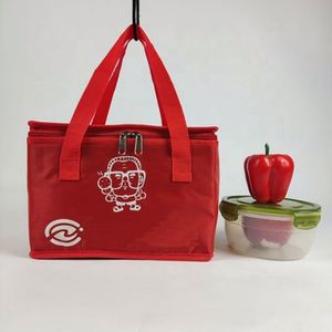 Sac isotherme fourre-tout non tissé pour voyageavec fermeture à glissière rouge sac isotherme déjeuner pour nourriture Logo personnalisé pique-nique sac isotherme - Product Image 5