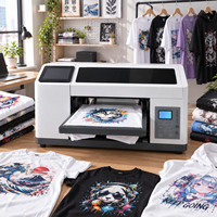 Imprimante textile DTG multicolore entièrement automatique Reeleyin Smart H5 à écran tactile, encre de revêtement textile, WiFi/Ethernet, tête Eps XP600, haute vitesse