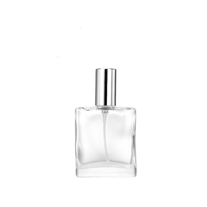 Custom Clear Square Glass Perfume Bottle 50ml 100ml Empty Packaging with Screen Printing <b>Pump</b> Sprayer Carton - Product Image 3