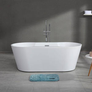Vente chaude Blanc Ovale Design Autoportant Whirlpool Acrylique <span class=keywords><strong>Baignoire</strong></span> <span class=keywords><strong>Baignoire</strong></span> En Pierre Artificielle Pour Appartement Hôtel - Product Image 1