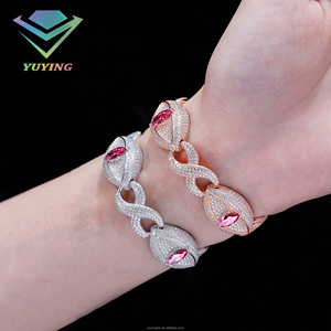 Bracelet tendance Maquire, bracelet cubain, diamant moissanite VVS, argent sterling 925, passe le testeur de diamants, certificat GRA, unisexe - Product Image 6