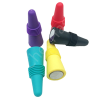 Bouchons de bouteille de vin en Silicone, plusieurs couleurs, pièces, fermeture de bouteille de vin, bouchon conique, réutilisable
