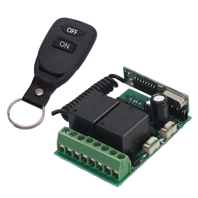 433.92mhz Plastic Wireless Remote Control Switch 2 Channels 100m Range Waterproof for Universal Garage Door Smart Home