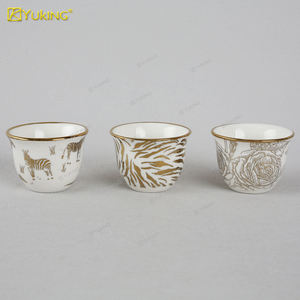 مصنع تشاوتشو النمط العربي 36 ، 80cc كأس كاوا سيراميك عربية تصاميم جديدة لأواني المشروبات - Product Image 4