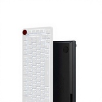Clavier de jeu mécanique monobloc en aluminium blanc pur gravé sur le côté, interface USB, touches multimédias rétroéclairées, kit personnalisé