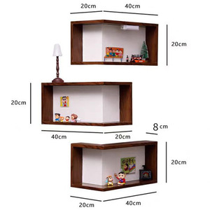 Solid Wood Corner Wall <b>Shelf</b> 90 Degree 3 Tier For Home Toy Storage Organizer Display <b>Rack</b> - Product Image 4