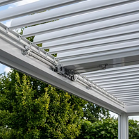 Pérgola de Aluminio Estilo Rústico con Techo de Tela Oxford, Gazebo Plegable Portátil e Impermeable para Exteriores, Ideal para Picnic y Camping
