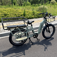 Vélo cargo électrique 24 pouces avec cadre en aluminium, panier avant, autonomie 50-55 km, 7 vitesses, batterie lithium 48V 15AH de marque, moteur moyeu arrière, freins à disque hydrauliques