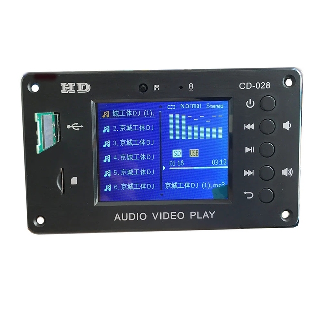MP3 5.0 Stereo Audio Receiver HD Video Player FLAC WAV APE Decoding FM Radio USB TF Decoder Board For Car Amplifier