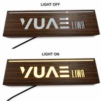 Enseigne lumineuse LED personnalisée en bois avec logo, pour publicité extérieure et intérieure, boîte lumineuse illuminée, enseigne personnalisée avec logo d'entreprise