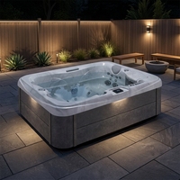 Baignoire autoportante pour 2 personnes avec bain à remous, spa de massage et fonction natation