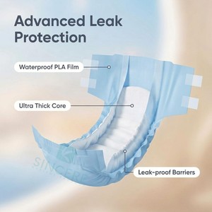 Pañales para Adultos y Adolescentes, Impresos, de Fibra de Bambú Orgánica, con Protección 3D Contra Fugas, Súper Secos, con SAP Grueso, al por Mayor - Product Image 3