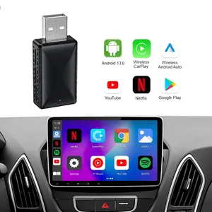 2024 nuevo lanzamiento inalámbrico Carplay e inalámbrico Android Auto 2 en 1 WiFi Dongle para coche reproductor Android Plug and Play