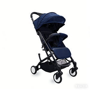 Carriola Plegable de Aluminio Ligera con un Botón, Cinturón de Seguridad de 5 Puntos, para Bebés, con Barra - Product Image 2