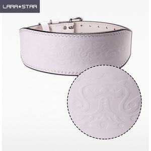 LS0874 도매 사용자 정의 로고 무게 리프팅 벨트 PU 가죽 및 소가죽 4 인치 여성 역도 벨트 - Product Image 1