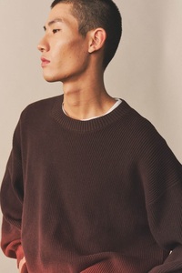 <strong>Red</strong> <strong>Black</strong> Ombre Dip Dye Crew Neck Sweater Men Grunge Style Gradient Knit Pullover Streetwear <strong>Jumper</strong> - Product Image 3