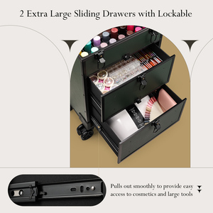 Rolling <b>Makeup</b> <b>Case</b> Storage Drawer Small Bag Travel Cosmetic Train <b>Case</b> with wheels Salon Barber Suitcase Beauty Cart Trunk - Product Image 4