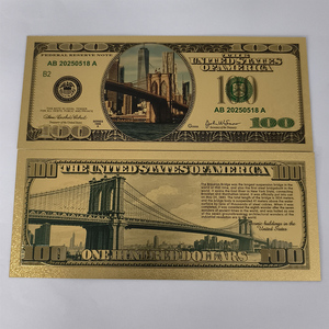 Envío Gratis: Tarjeta Coleccionable <span class=keywords><strong>de</strong></span> Plástico del <span class=keywords><strong>Puente</strong></span> <span class=keywords><strong>de</strong></span> <span class=keywords><strong>Brooklyn</strong></span> con Lámina <span class=keywords><strong>de</strong></span> Oro <span class=keywords><strong>de</strong></span> 24k, Billete Bancario Americano para Exhibición - Product Image 1