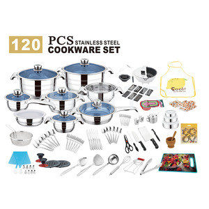 140pcs Cookware Set Hot Bán thép không gỉ đồ nấu nướng cạnh rộng cảm ứng súp & chứng khoán chậu đồ dùng nhà bếp đặt nấu ăn đồ dùng - Product Image 3