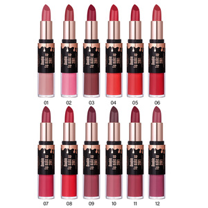 Lápiz labial 2 en 1 Brillo de labios Esmalte de labios de doble cabeza Taza antiadherente Mate Lápiz labial mate - Product Image 4