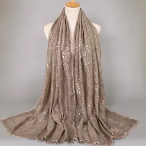 Железный Серебряный хлопковый шарф Faddish, хиджабы, мусульманский этнический гигантский шарф высокого качества