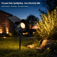 Solar-Spotlight für Außenbereiche, wasserdicht, LED-Landschaftsleuchte, warmweiß, Dämmerungssensor, Erdspieß für Garten, Baum, Villa, Hof, Weg