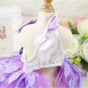 Shine And Shine Pet Wedding Dress Red Purple Leaf Pattern Glittering Skirt <b>For</b> Dog <b>Cat</b> Summer <b>Clothes</b> - Product Image 4