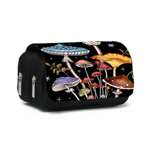 ジャングルマッシュルームパターン二層フリップペンケース男の子/女の子のための最高のギフト3D漫画学校用品ペンチポーチレザー - Product Image 4