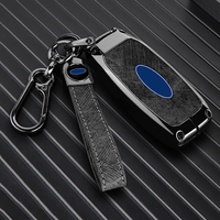Étui de protection en alliage de zinc et cuir pour clé de voiture Ford Territory Vigus JMC Transit Lingrui, porte-clés et accessoires de sac