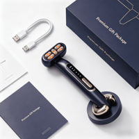 Elektrisches Handgehaltenes Augenmassagegerät für den Heimgebrauch mit Vibration, Wärmekompression, Farblichttherapie gegen Augenringe und Schwellungen, USB-Aufladbar (ABS)