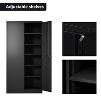 Armoire de rangement moderne en métal pour bureau et garage, placard en acier avec 2 portes et étagères pour usage domestique, bureau et atelier
