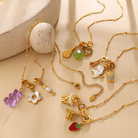 Collier ras du cou vintage personnalisé multicouche empilable en acier inoxydable avec breloques DIY multi-formes (ours, raquette, serpent)