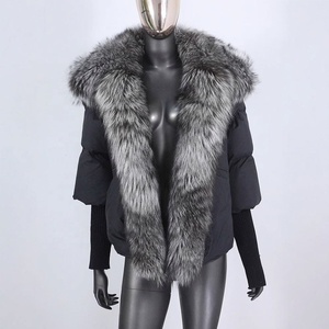 En stock, vente en gros, nouvelle doudoune, col en fourrure de renard, capuche, manches à fils, haut de gamme, élégante, chaude et ample, amincissante, populaire - Product Image 1