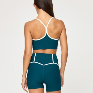 Conjunto Deportivo de Verano de 2 Piezas para Mujer con Cuello en Contraste, de Secado Rápido, Top Deportivo sin Mangas y Pantalones Midi para Yoga y Tenis - Product Image 3