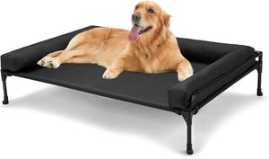Three Sided Fence Outdoor Raised <b>Dog</b> <b>Bed</b> Large <b>Elevated</b> <b>Dog</b> <b>Bed</b> Cot <b>Dog</b> Hammock <b>Bed</b> with Removable Bolster Raised <b>Dog</b> <b>Bed</b> - Product Image 2
