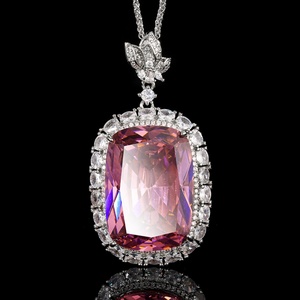 Elegant Bright Eco-friendly <b>Copper</b> Premium Bridal Jewelry Green Paraiba Cubic Zirconia Pendant Necklace for Anniversary Gift - Product Image 4