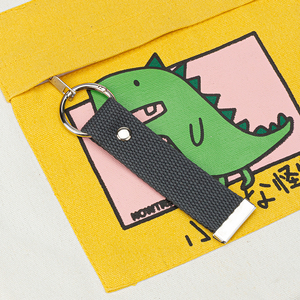 パーソナライズされたキャンバスキーチェーンバッグタグ子供の名前パッチバックパック用DIYタグストラップ - Product Image 6