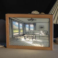 Cadre photo 3D éclairé par LED en bois et acrylique avec veilleuse pour bébés et enfants - Design moderne pour salon ou hôtel