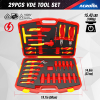 Ensemble d'outils isolés VDE 1000V de 29 pièces, kit d'outils à main pour électricien, jeu de douilles à cliquet de 1/2 pouce, entretien et réparation électriques, outil OEM