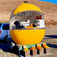 Food Truck à fruits équipé d'une cuisine complète en acier inoxydable, kiosque géant ouvert pour citronnades avec grand espace pour 2 personnes